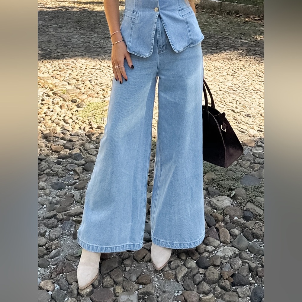 Stitch + Feather Size Medium Hudson Wide Leg Jeans